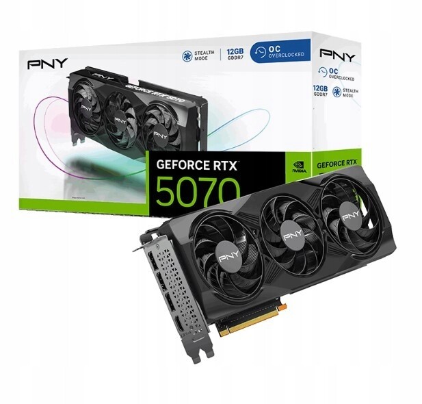 Pny Grafická karta GeForce RTX5070 Oc 3F 12GB 192-bit 672GB/s