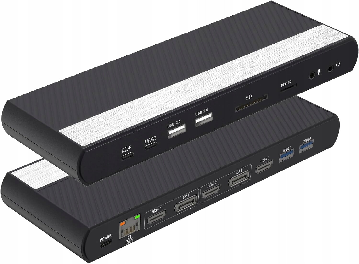 Dokovací stanice napájená pro Windows a MacOS 17v1 Usb C 4K až do 1000 Mb/s