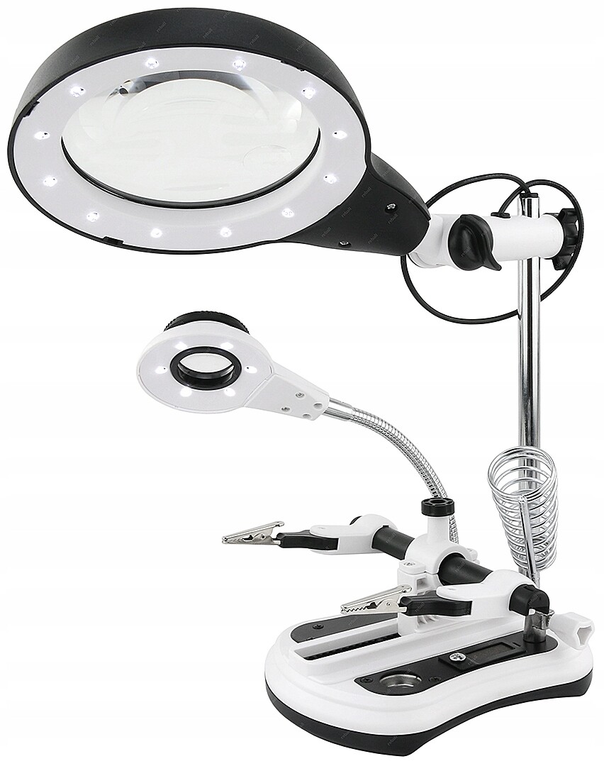 Lupa Sklo 108 mm/2,5 x 30 mm/10 x Třetí Ruka Led Lampa