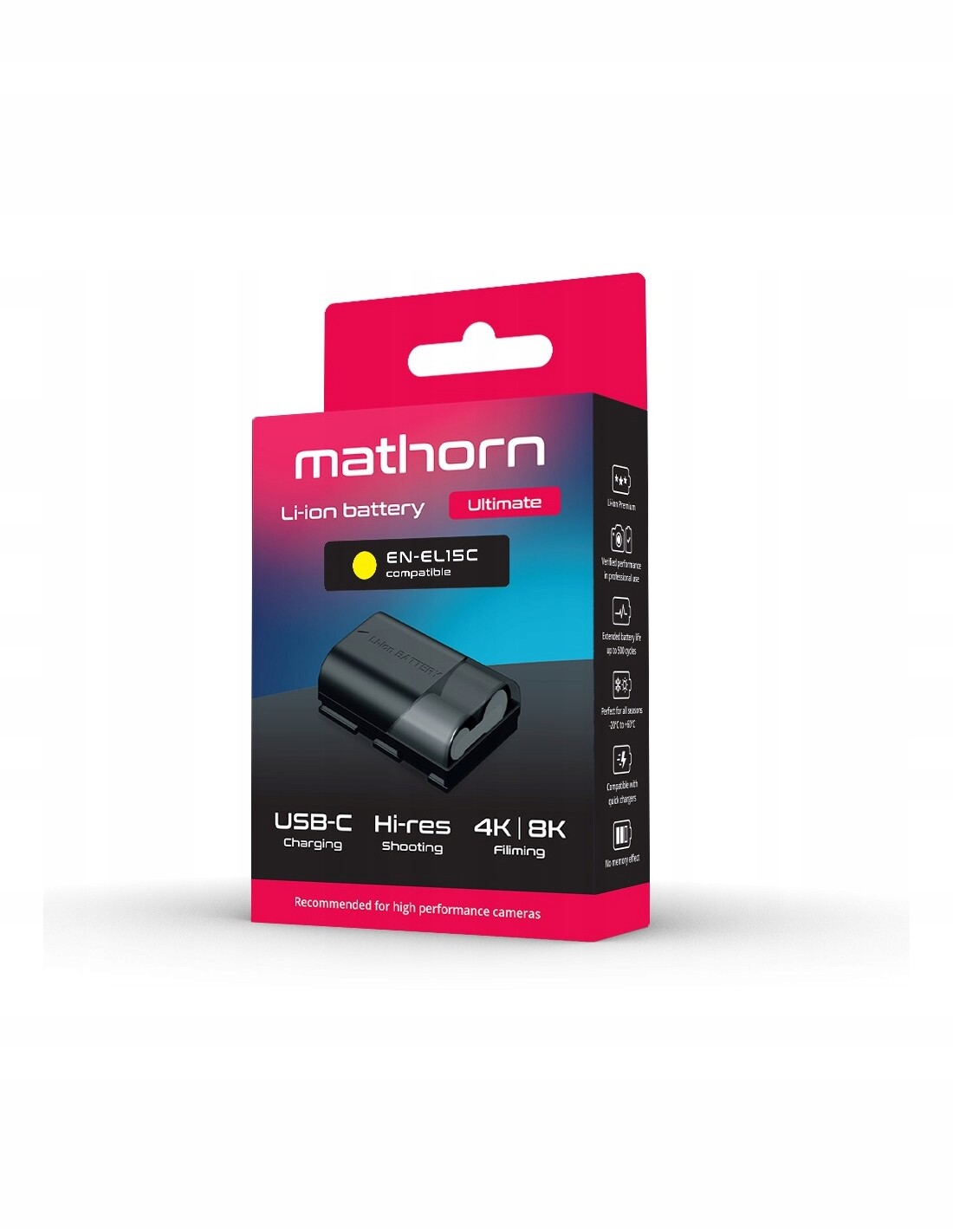 Baterie Mathorn MB-214 Ultimate 2600 mAh Usb-c, náhrada Nikon EN-EL15C