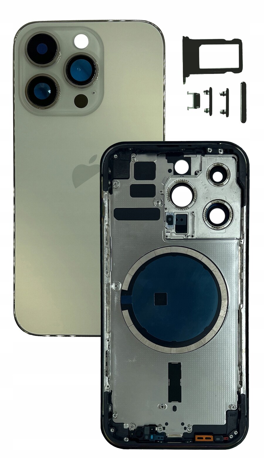 Kompletní pouzdro Zlaté pro Apple iPhone 14 Pro, tělo rámeček, zadní kryt