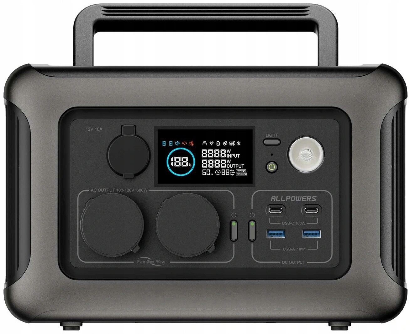 Nabíjecí Stanice Sklad Energie Allpowers R600 600W 299Wh Powerbank