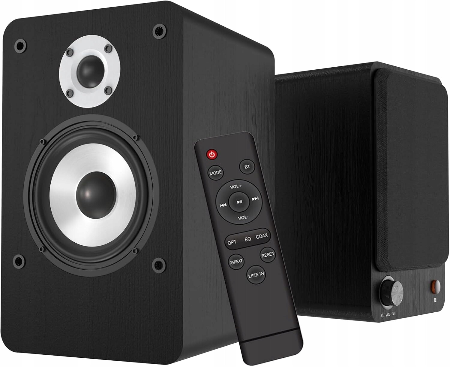 Aktivní Bluetooth reproduktory Usb Stereo 100W policové dřevěné černé Pilot