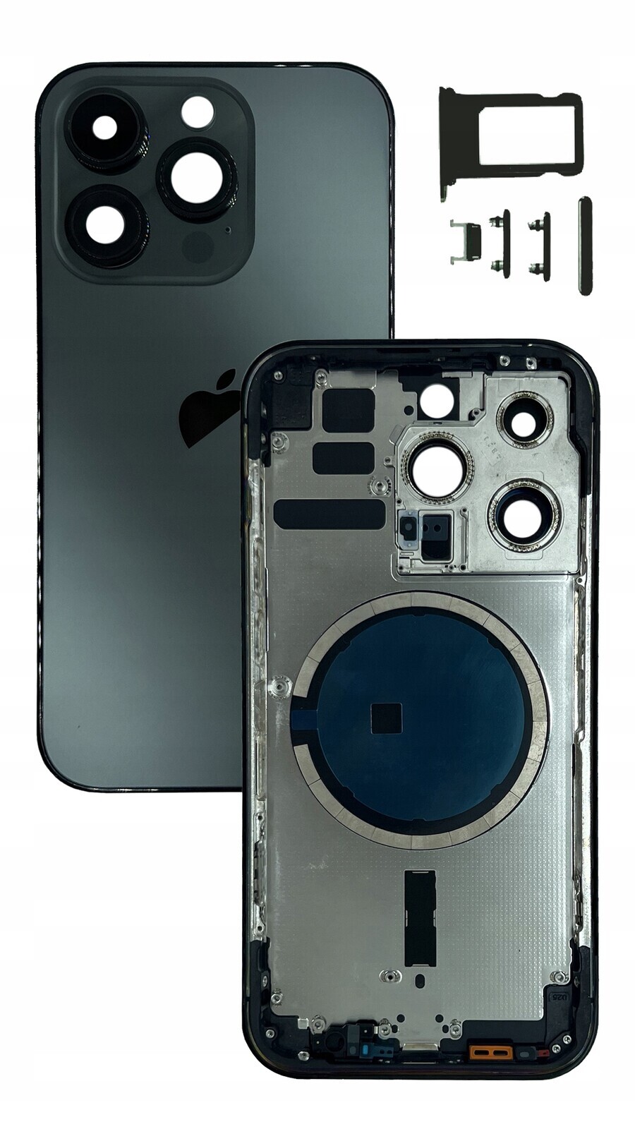 Kompletní pouzdro Černé pro Apple iPhone 14 Pro, tělo rámeček, zadní kryt