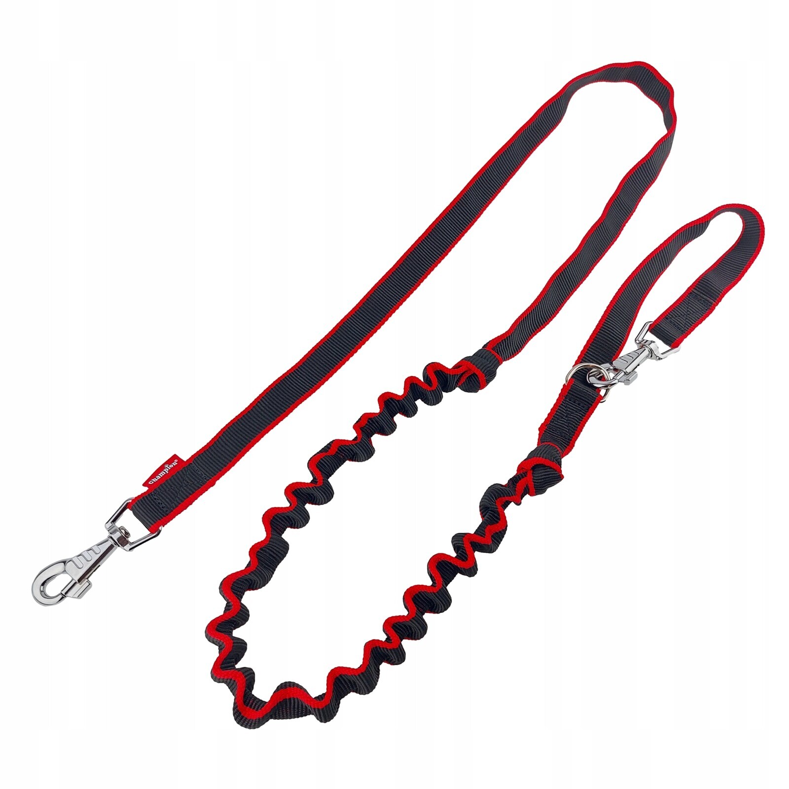 Vodítko s tlumičem pro běhání pro psa 250 cm/2,5 cm Champion Černo-červená