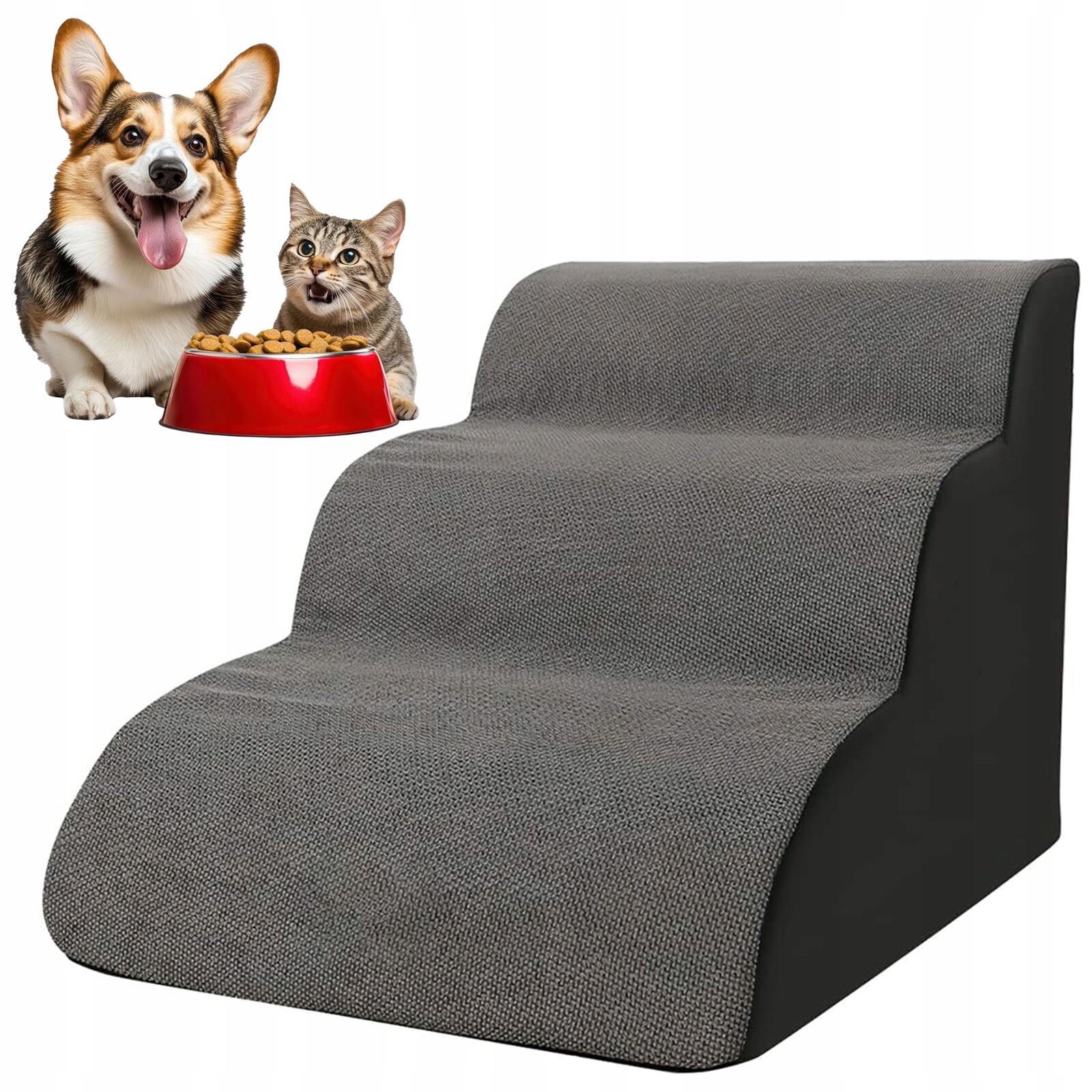 3stupňové houbové schody pro domácí mazlíčky, rampa pro psy a kočky, protiskluzové, omyvatelné