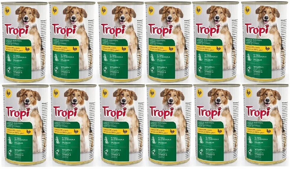 Tropi krmivo pro psa 1250g s drůbežím 12 Ks