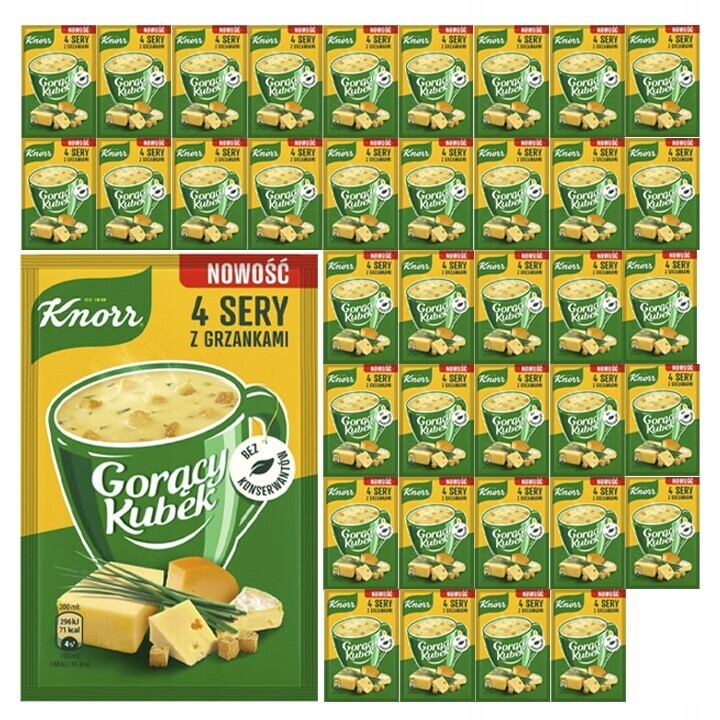 Balíček 38ks Knorr Horký hrnek 4 sýry s krutony 17 g