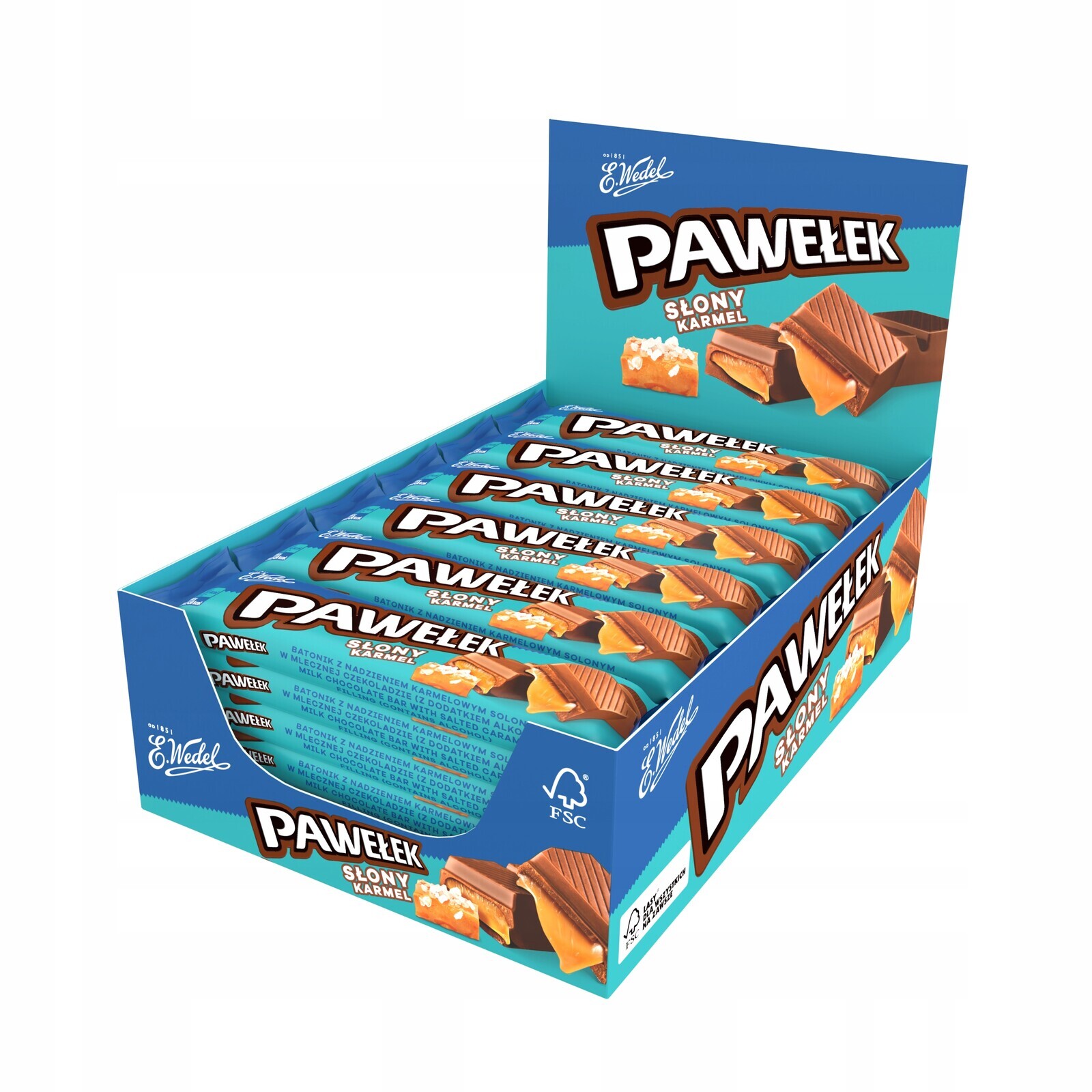 Tyčinka Pavlík Slaný Karamel E.Wedel v mléčné čokoládě 45 g