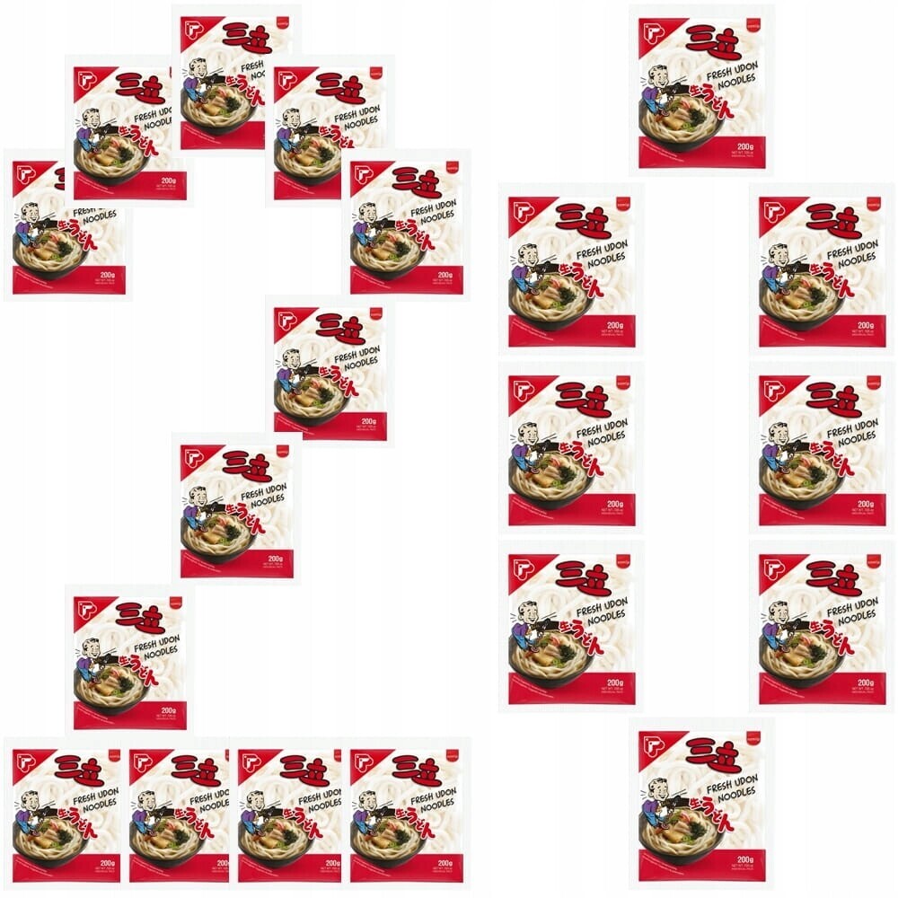 20x Korejské pšeničné těstoviny pro japonskou polévku Udon Čerstvé 200g Samlip