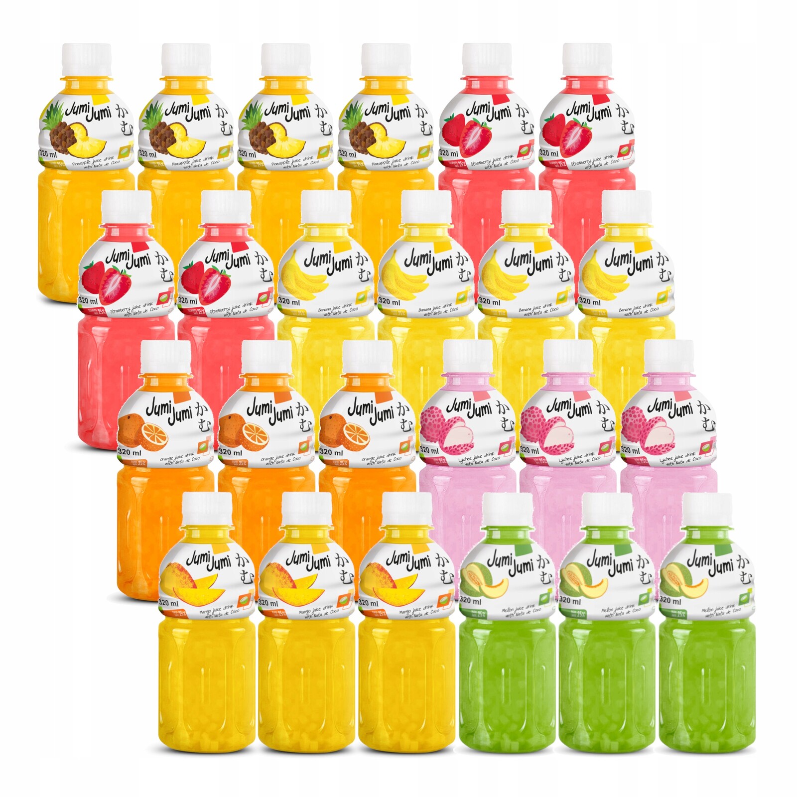 Neperlivý nápoj Jumi Jumi nata de coco mix chutí 24 x 320 ml