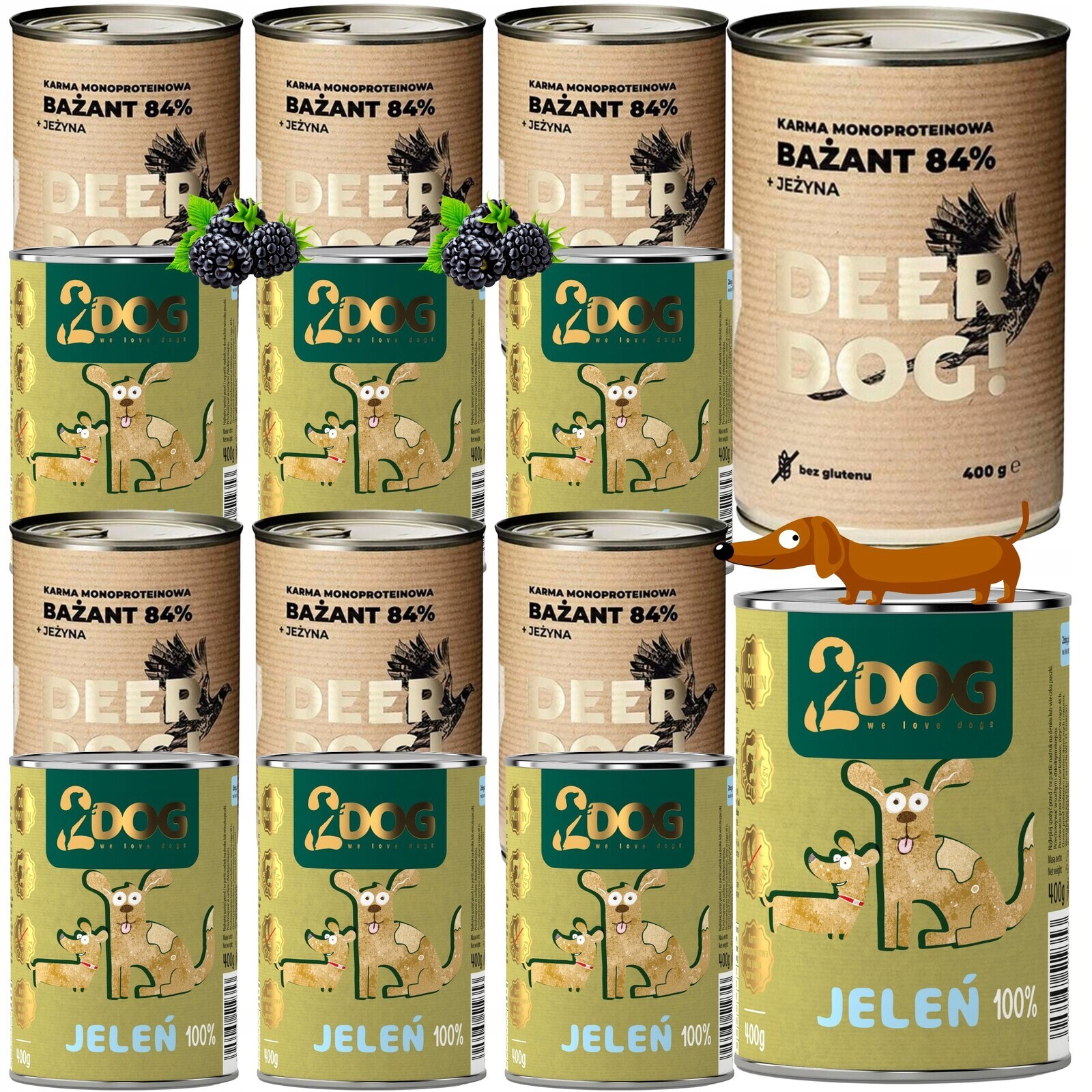 Vlhké krmivo pro psy Bažant S Ostružinou 400 G Divočák S Topinamburem 400 G