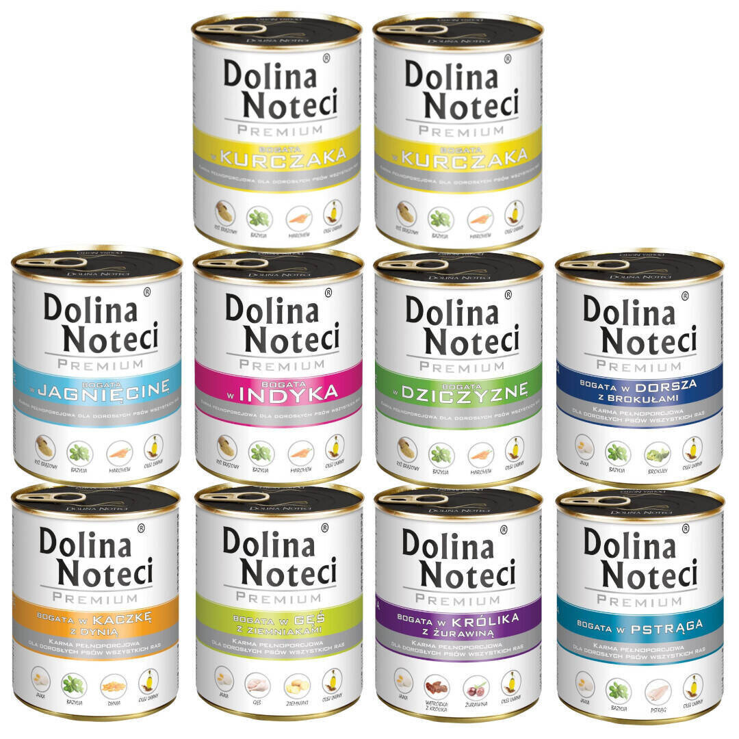 Dolina Noteci Premium Sada Mix 10x800g Vlhké Krmivo pro psa s drůbeží rybou