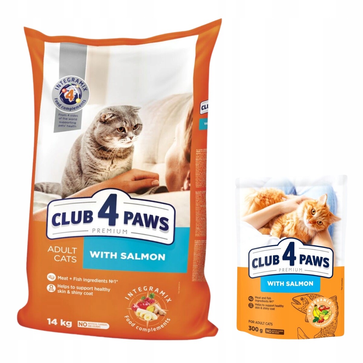 Suché krmivo pro kočky s lososem Club 4 Paws 14 kg 300 g