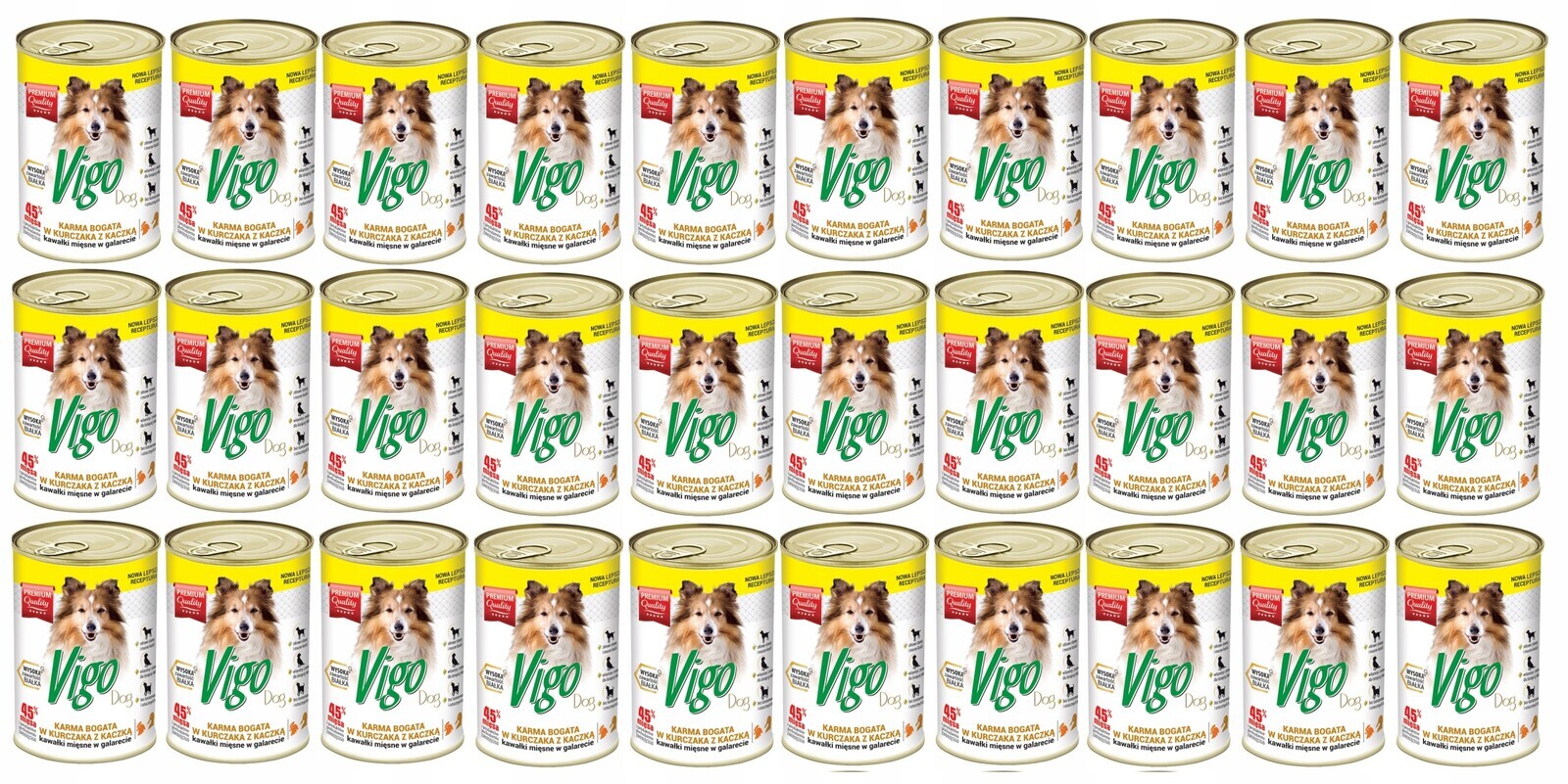 krmivo Vigo 415g kuře s kachnou 45% pro psa x30