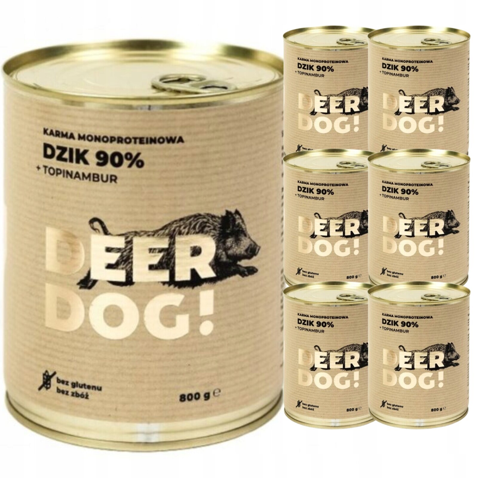 Vlhké krmivo pro psy Deer Dog Divočák Topinambur 800 G 93% Maso Zvěřina
