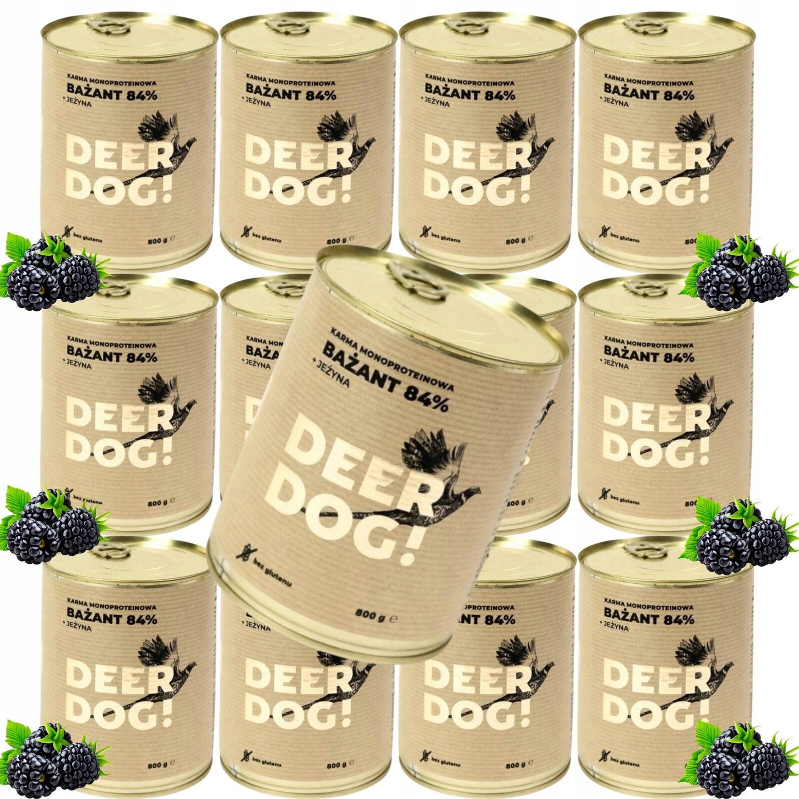 Vlhké krmivo pro psy Deer Dog Bažant S Ostružinou konzerva 800 G Premium 84% Maso
