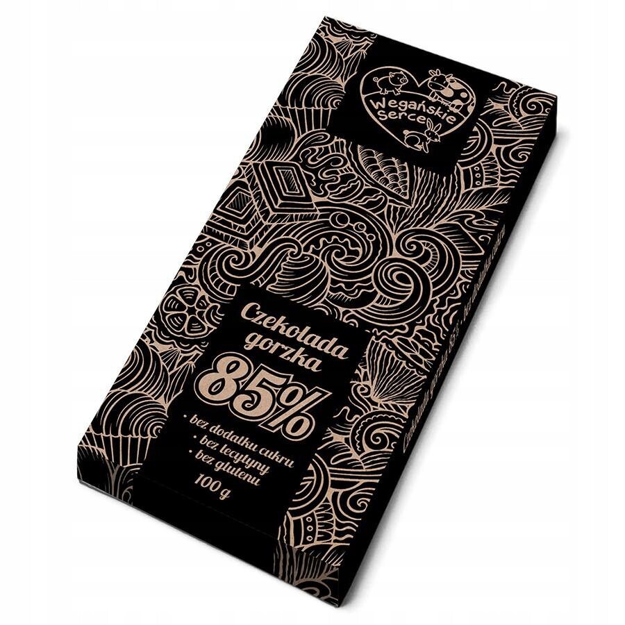 Veganská hořká čokoláda 85%, bez přidaného cukru Wegańskie Serce, 100 g