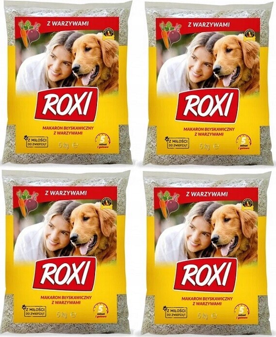Roxi Těstoviny Se Zeleninou Pro Psa 5 kg X 4 Kusy