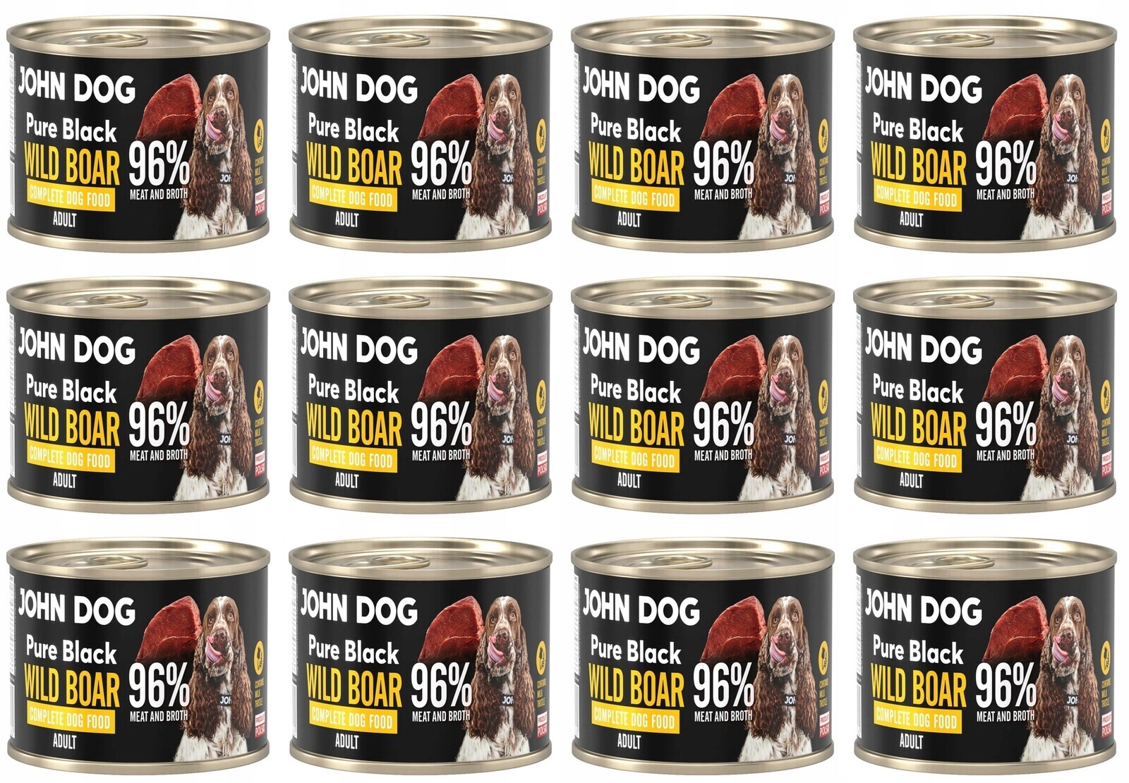 John Dog Pure Black Adult Wild Boar 12 x 200 g malá konzerva