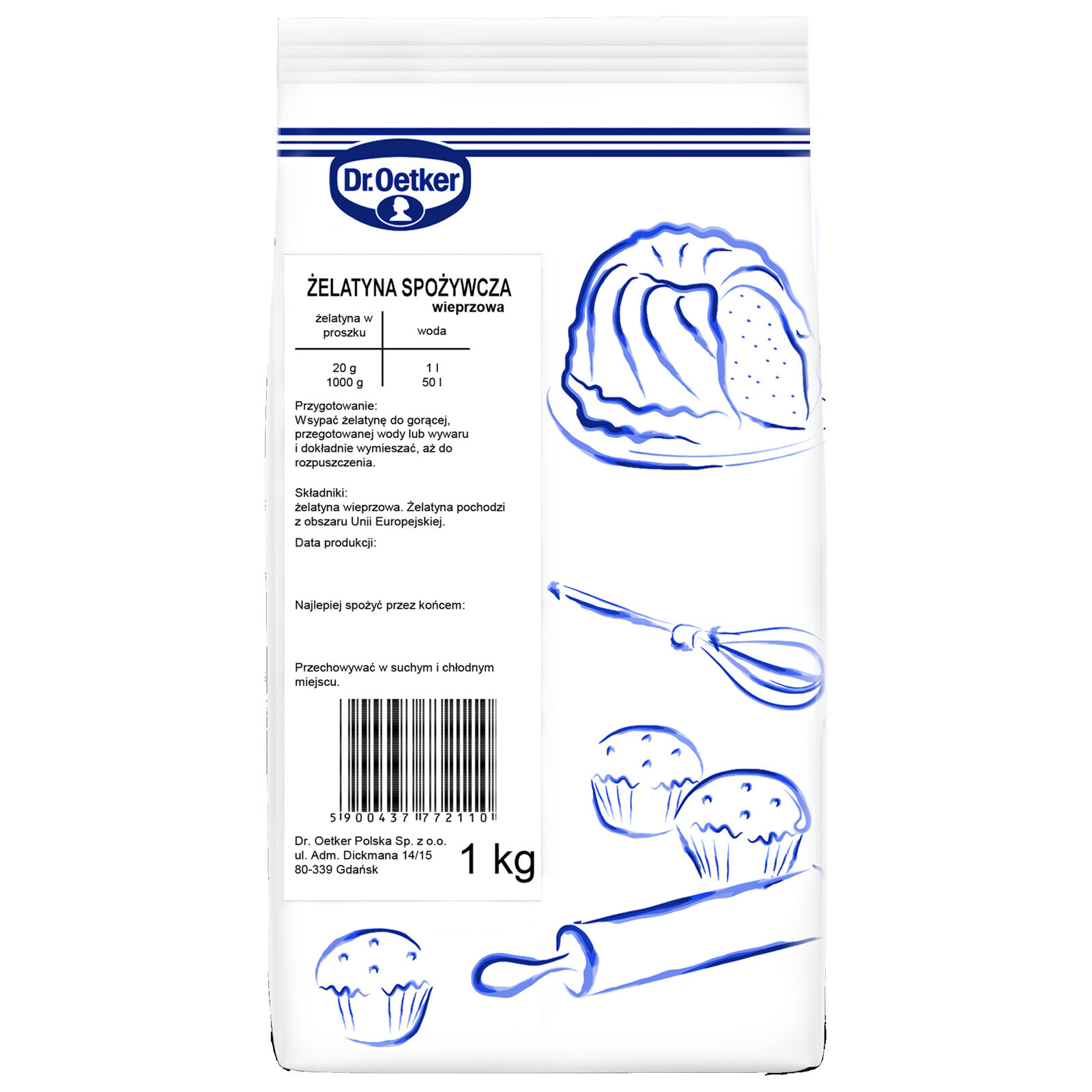 Dr. Oetker Želatina potravinářská 1 kg