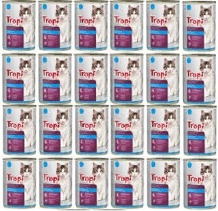 Krmivo mokré pro kočky Tropi s rybou 24 ks x 415 g Ryba