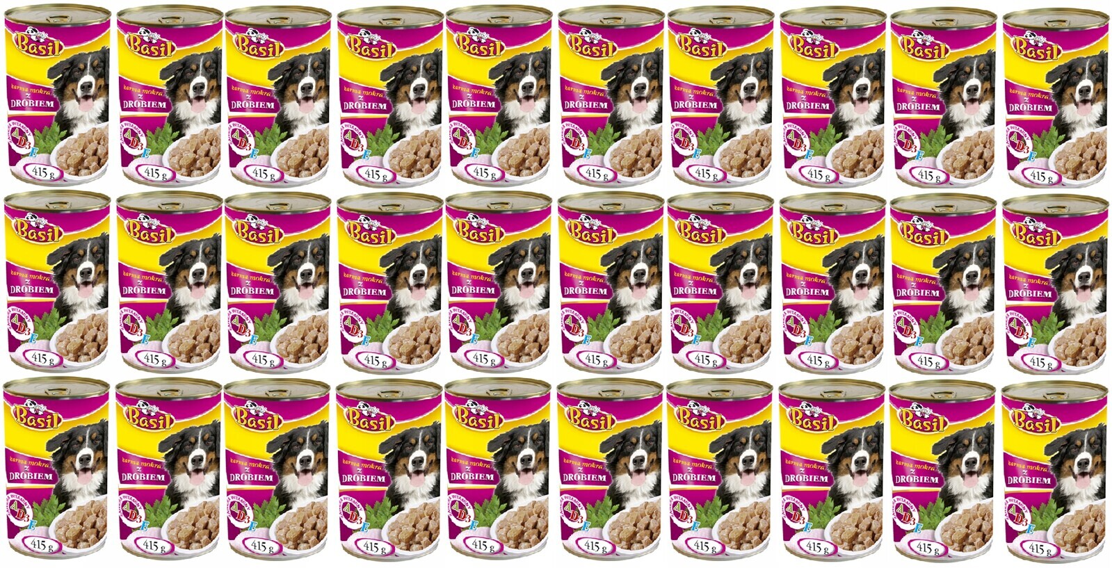 Krmivo mokré Basil 415g s drůbeží pro psa 30ks