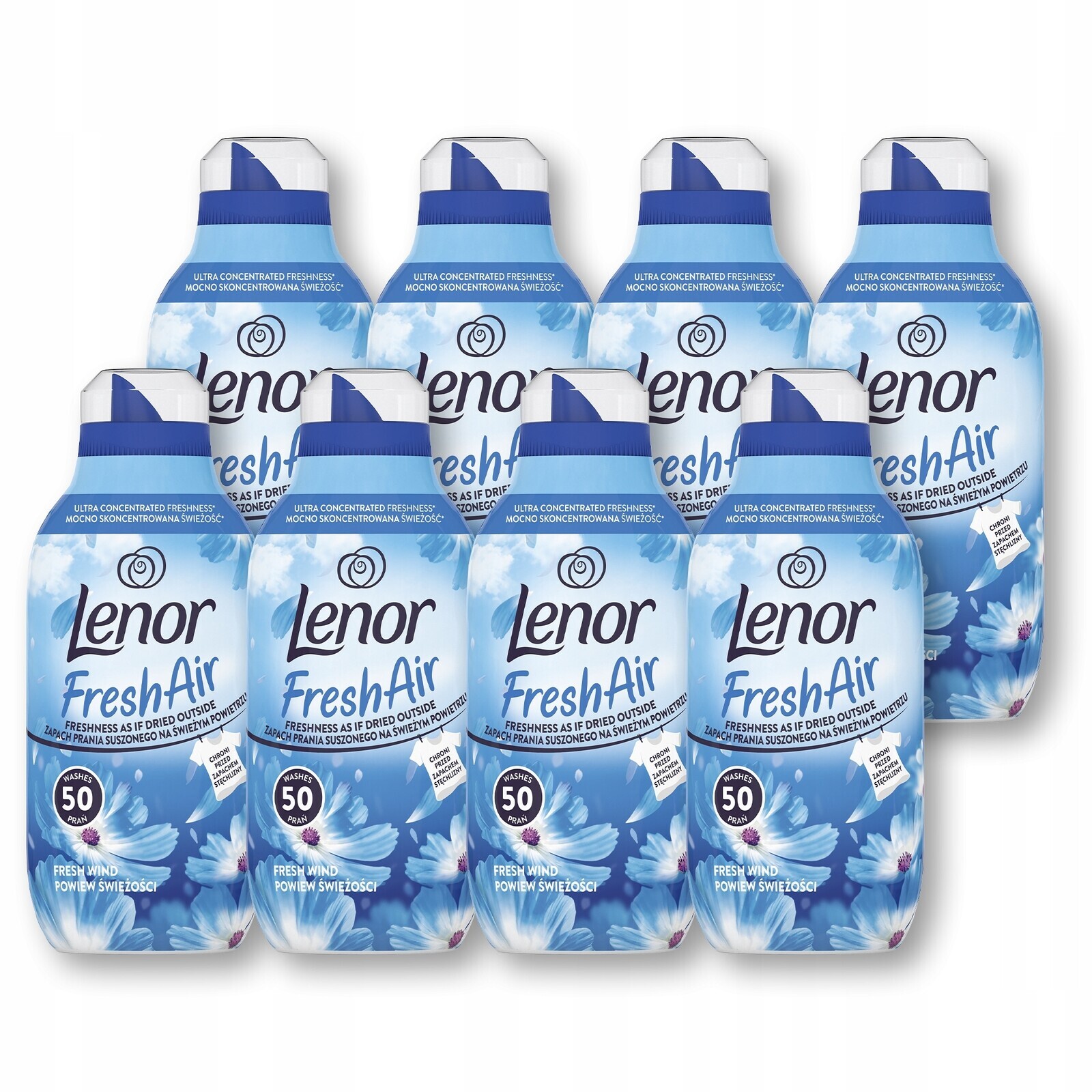 8 x Lenor Fresh Air Effect Tekutá aviváž 50 praní, Fresh Wind