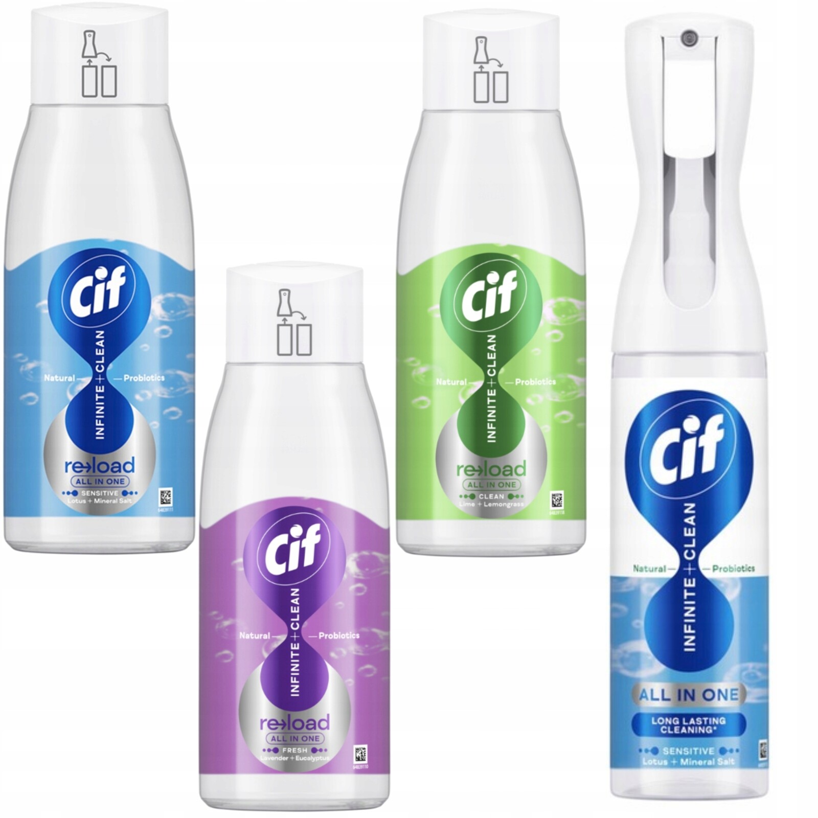 Cif Infinite Clean Sensitive Lotus Mineral Salt Spray 280 ml 3x náplň 590 ml