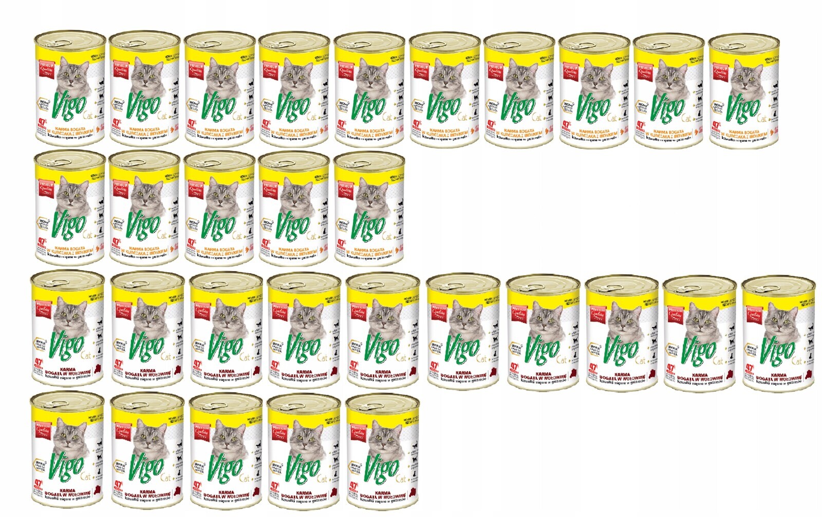 Krmivo Vigo 415g 47%maso pro kočky MIX 30ks