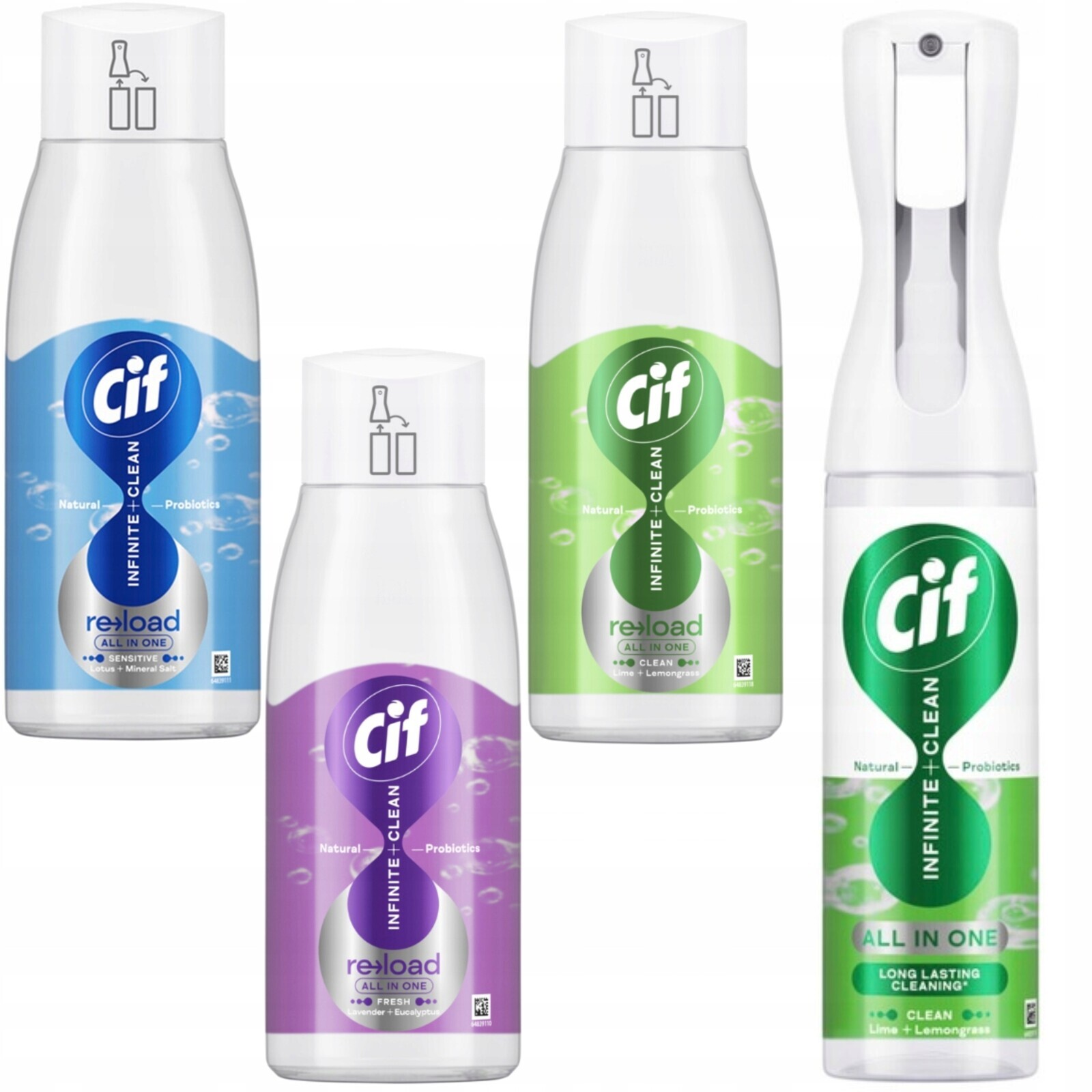Cif Infinite Clean Lime +Lemongrass Univerzální sprej 280 ml 3x náplň 590 ml
