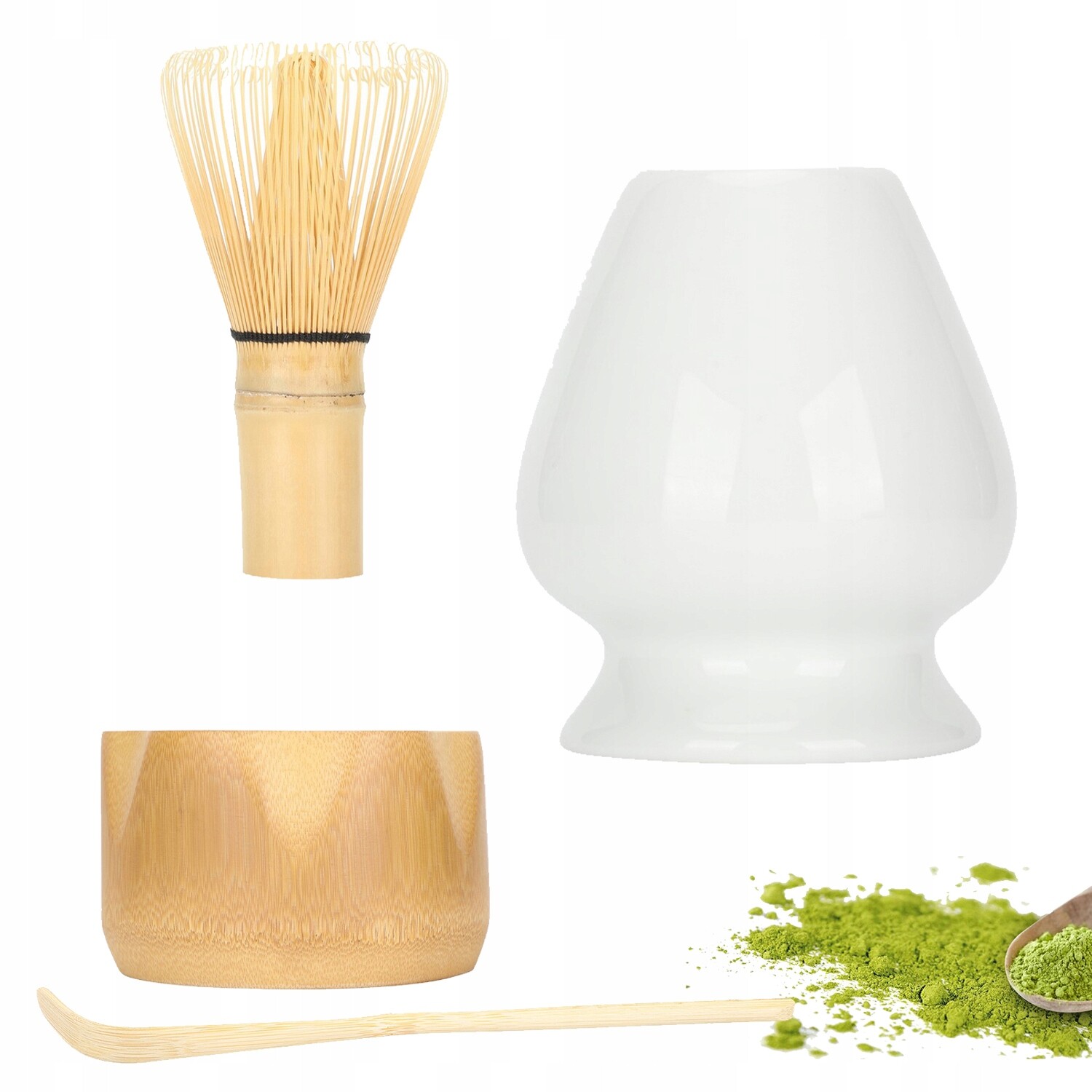 Sada Nástrojů Na Čaj Matcha Šlehací Metla Lžička Rukojeť Miska