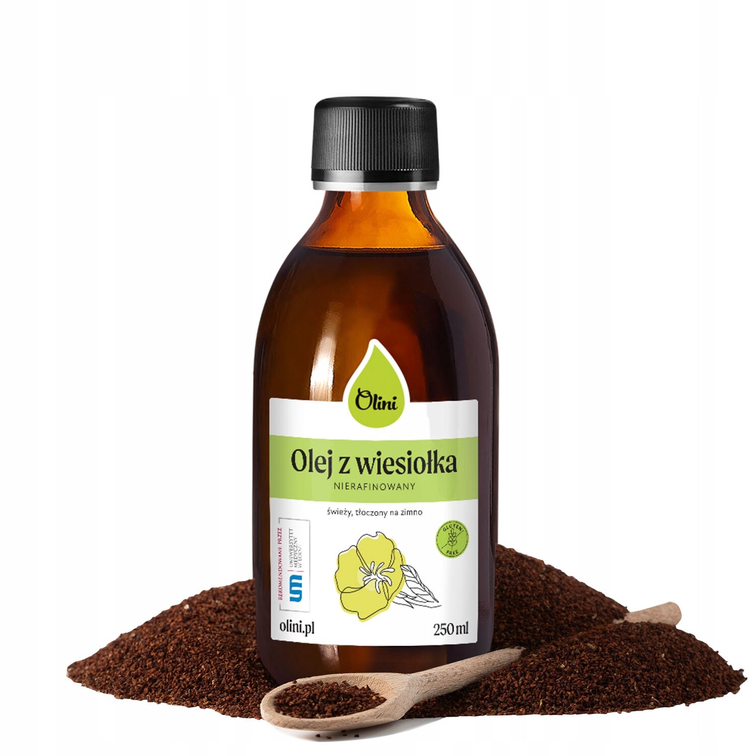 Pupalkový olej Nerafinovaný Lisovaný za studena Olini 250 ml