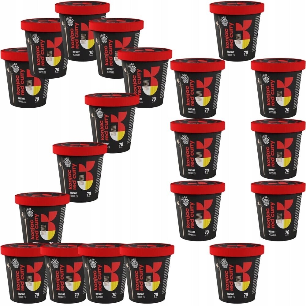 20 x Bezlepkové těstoviny z konjacové mouky s červenou kari Keto 162 g Fit&life