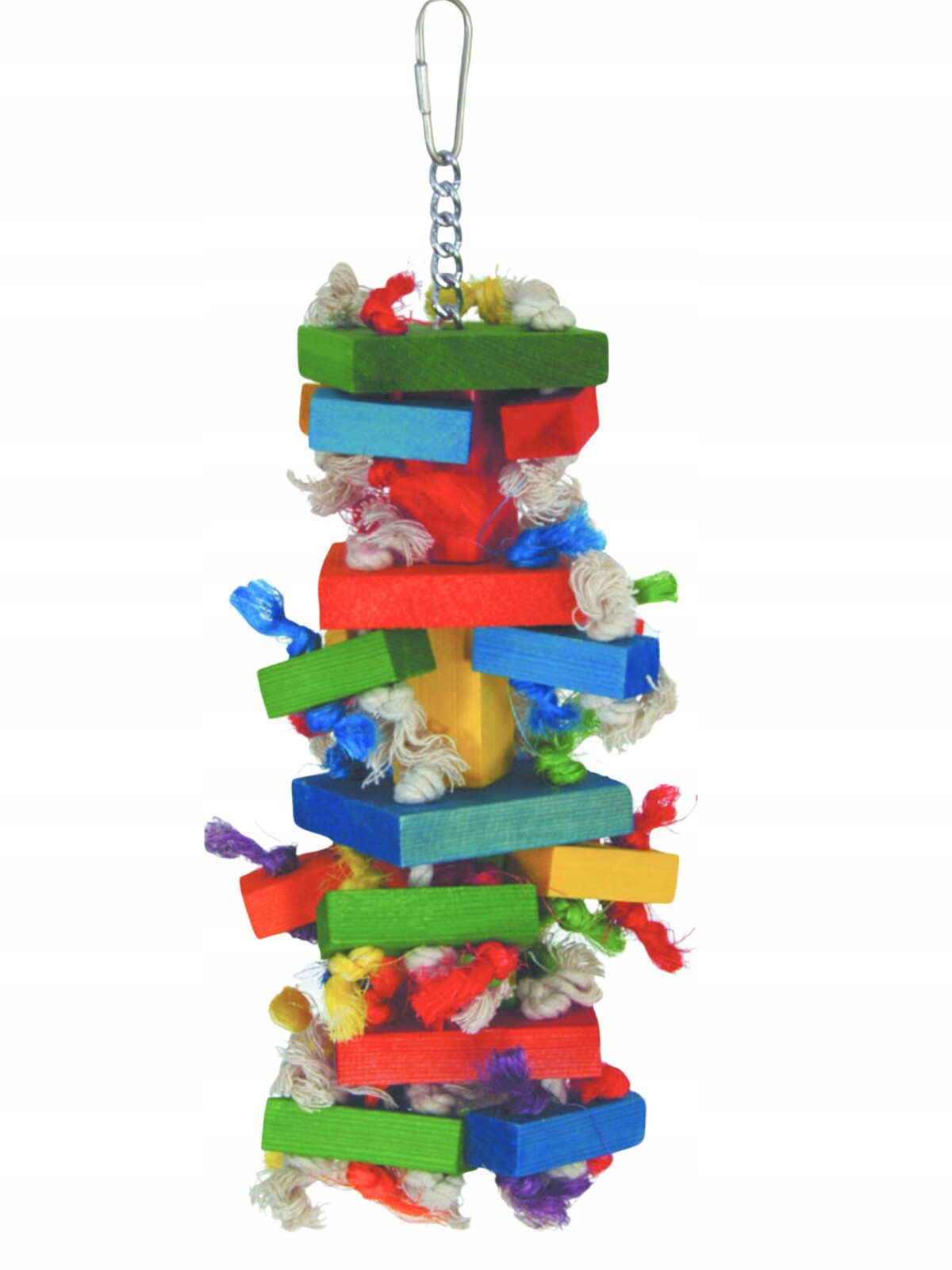 Smash Me! Hračka pro papoušky s uzly a barevnými bloky