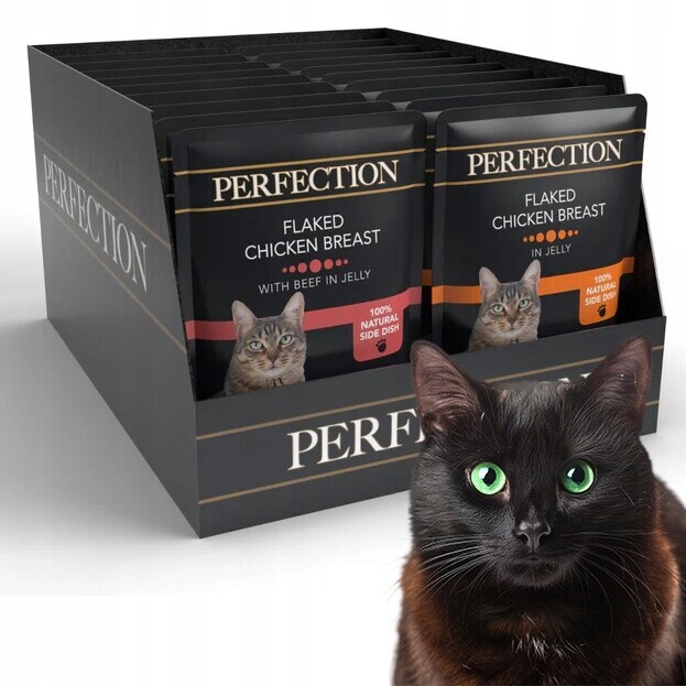 Perfection masový mix hovězí kuřecí maso krmivo mokré pro kočky 36x70g