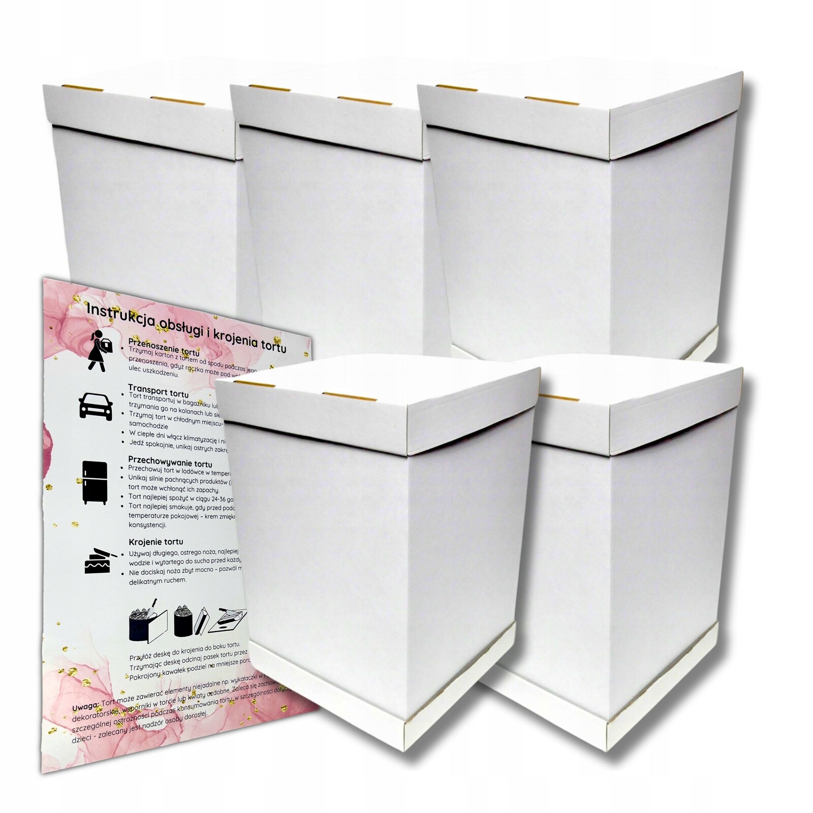 Krabice Na Dort Patrová 31x31x45 Silný Pevný Karton 5ks na svaté přijímání