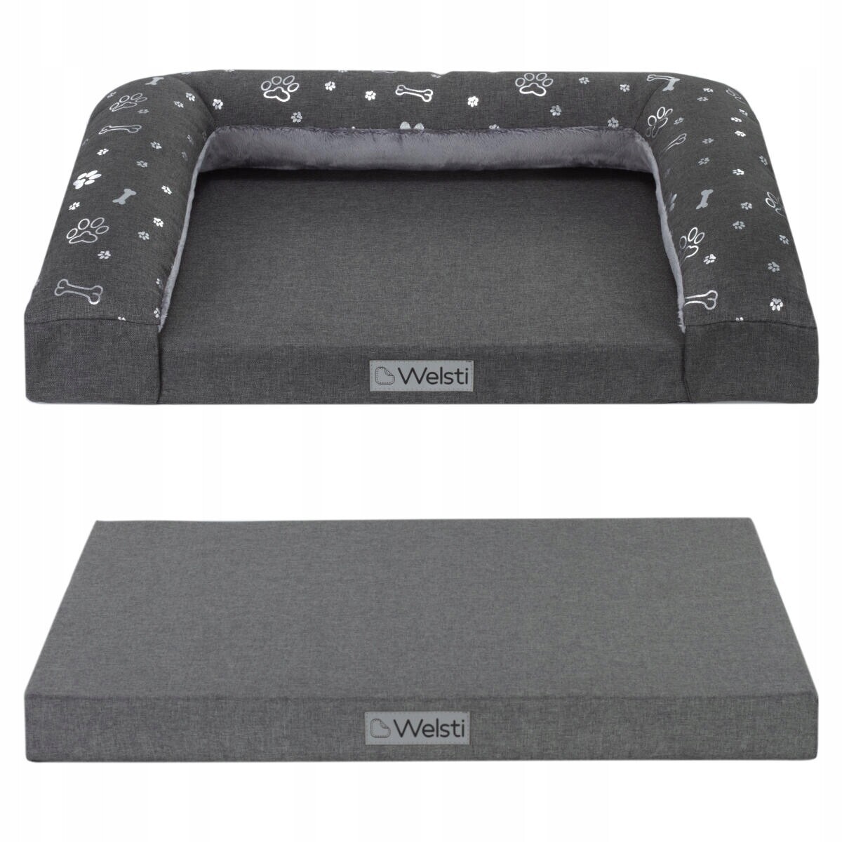 Pelíšek pro psa 2v1 pohovka a matrace Welsti 70x50 potah polštář