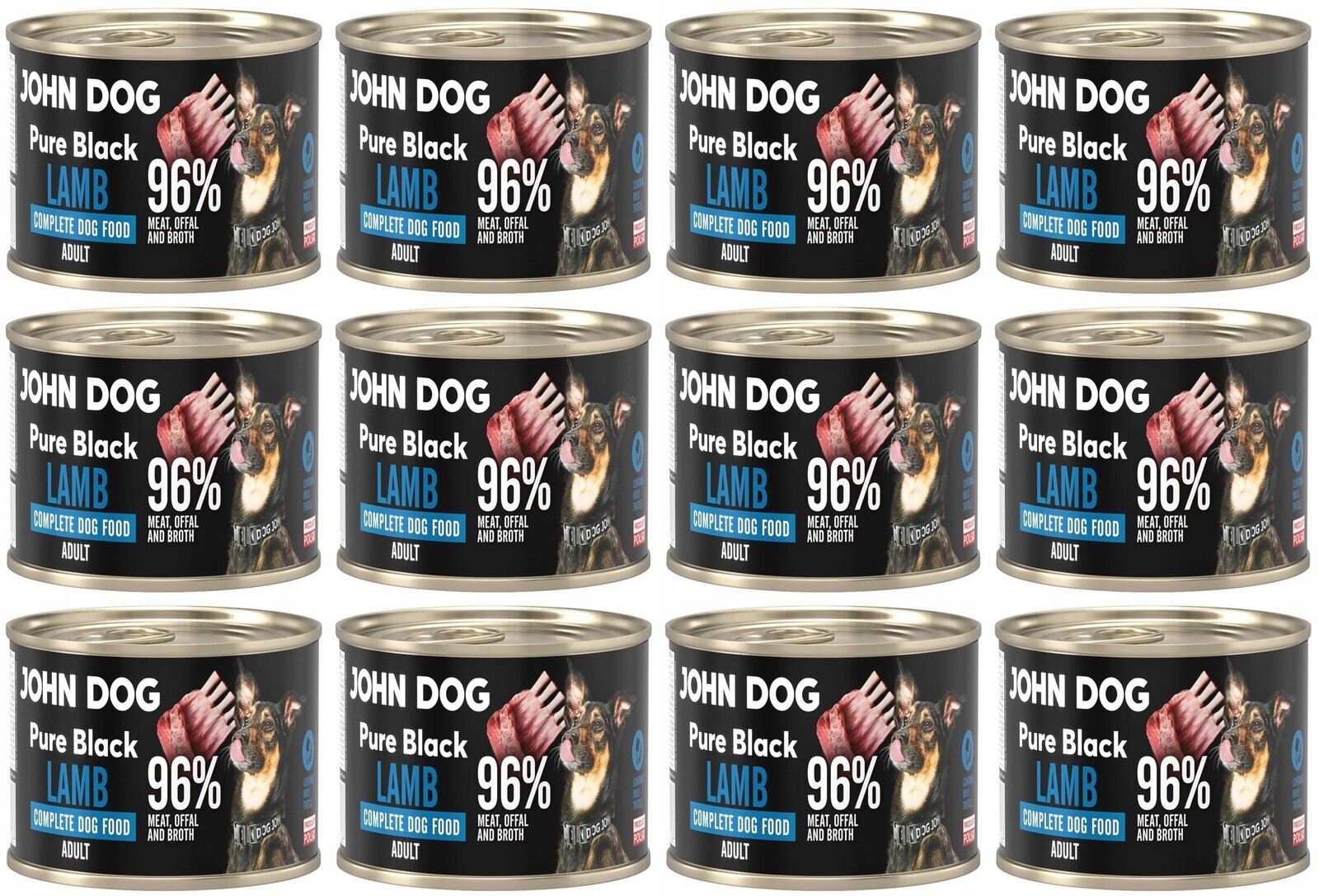 John Dog Pure Black Adult Lamb 12 x 200 g malá plechovka