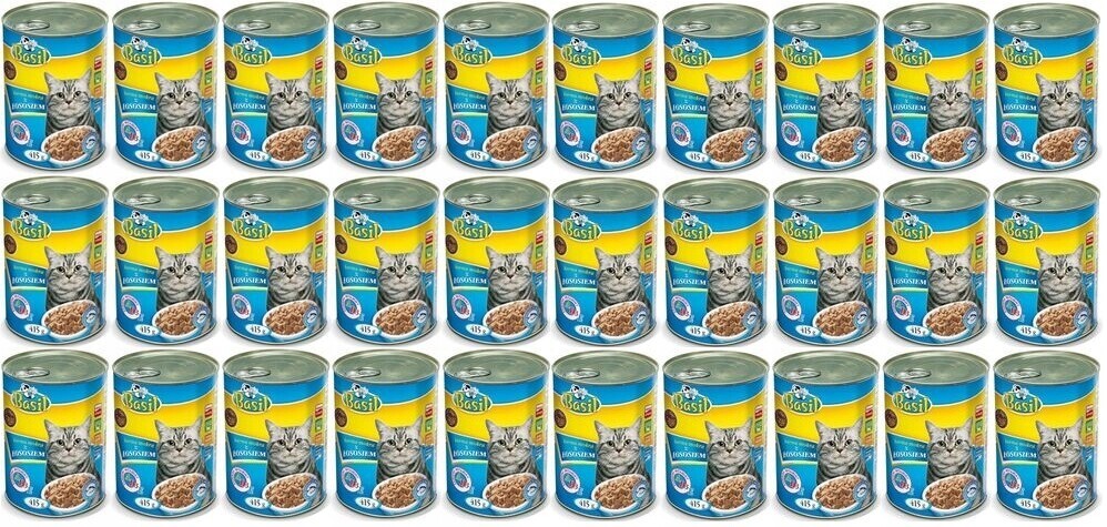 krmivo Basil 415g s lososem pro kočky 30 ks konzerv