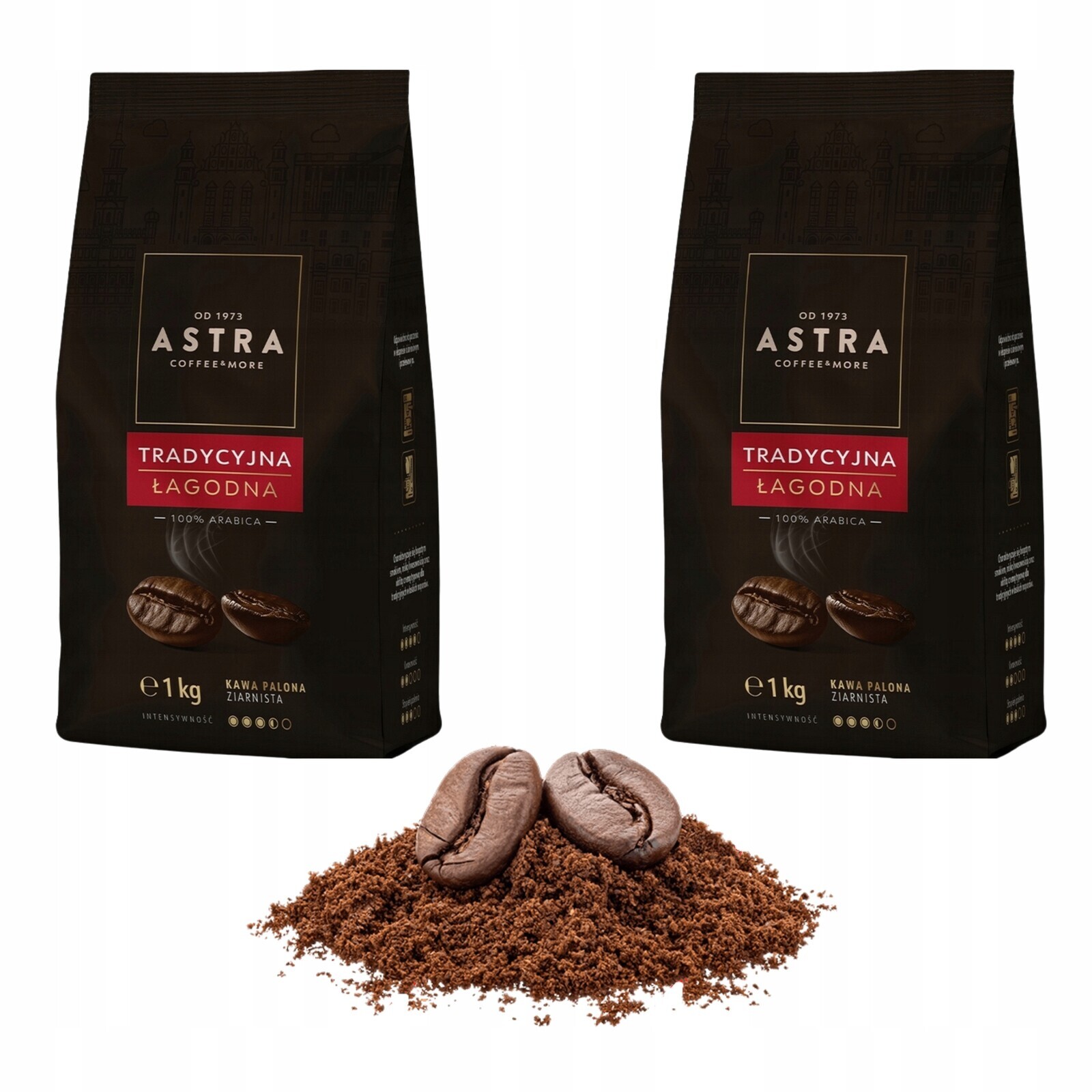 Káva zrnková Arabica Astra Jemná, tradiční, 1000 g