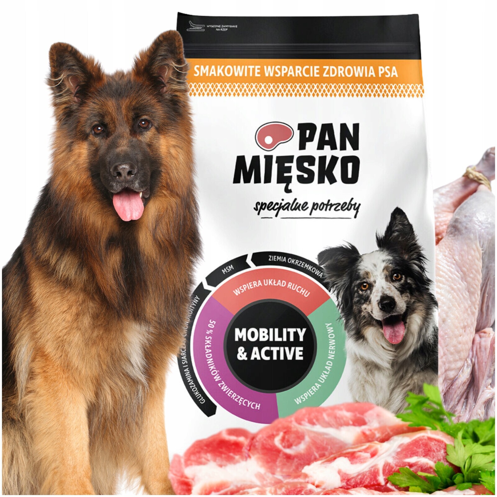 Pan Mięsko Mobility & Active krmivo Vepřová Kachna 3 kg křupek M