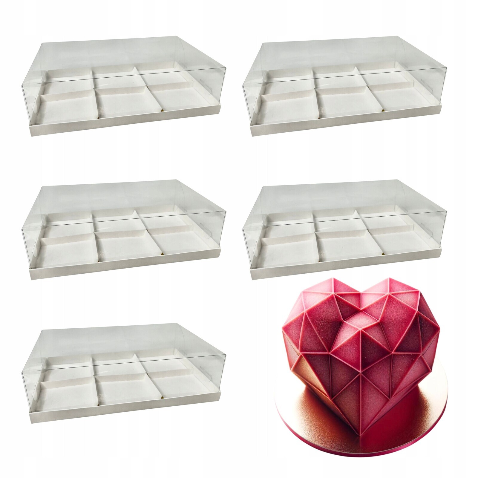 Krabička na monoporce 29x19x8 5ks, zásobník na 6 monodezertů na dorty