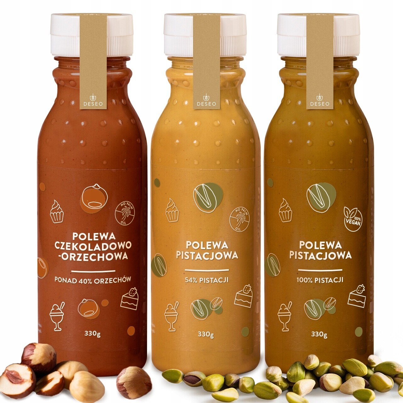 Sada 3 ořechových polev Deseo