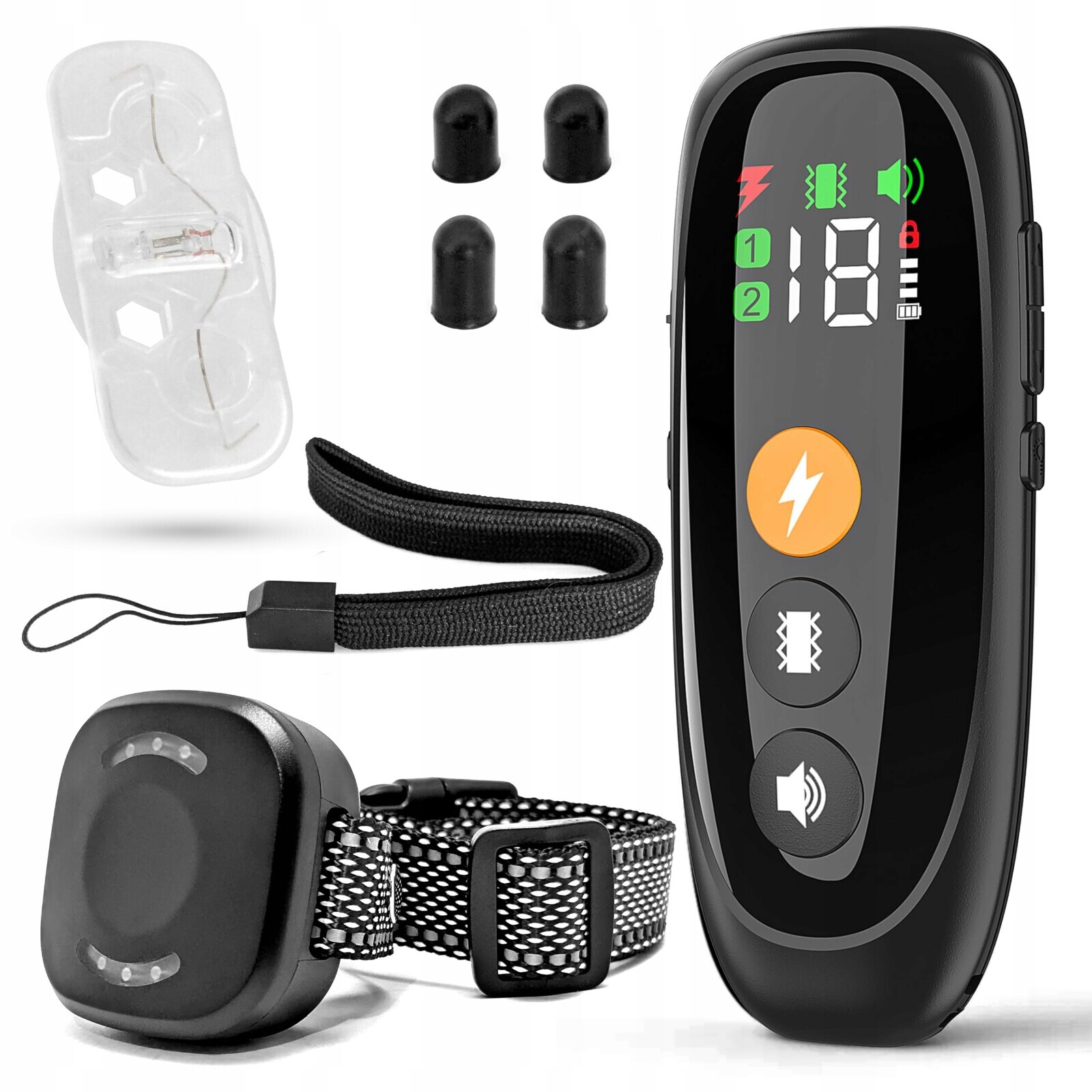 Tréninkový obojek pro psa Univerzální 2 kanály Dálkové ovládání Přijímač Usb-c 800 m