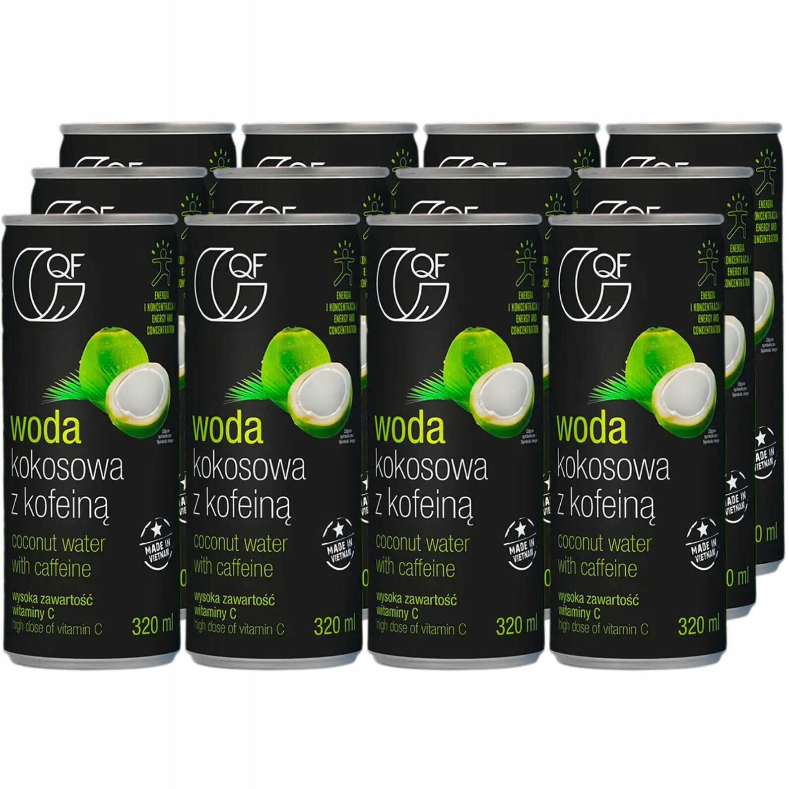 Qf Kokosová voda s kofeinem 320 ml x 24 kusů