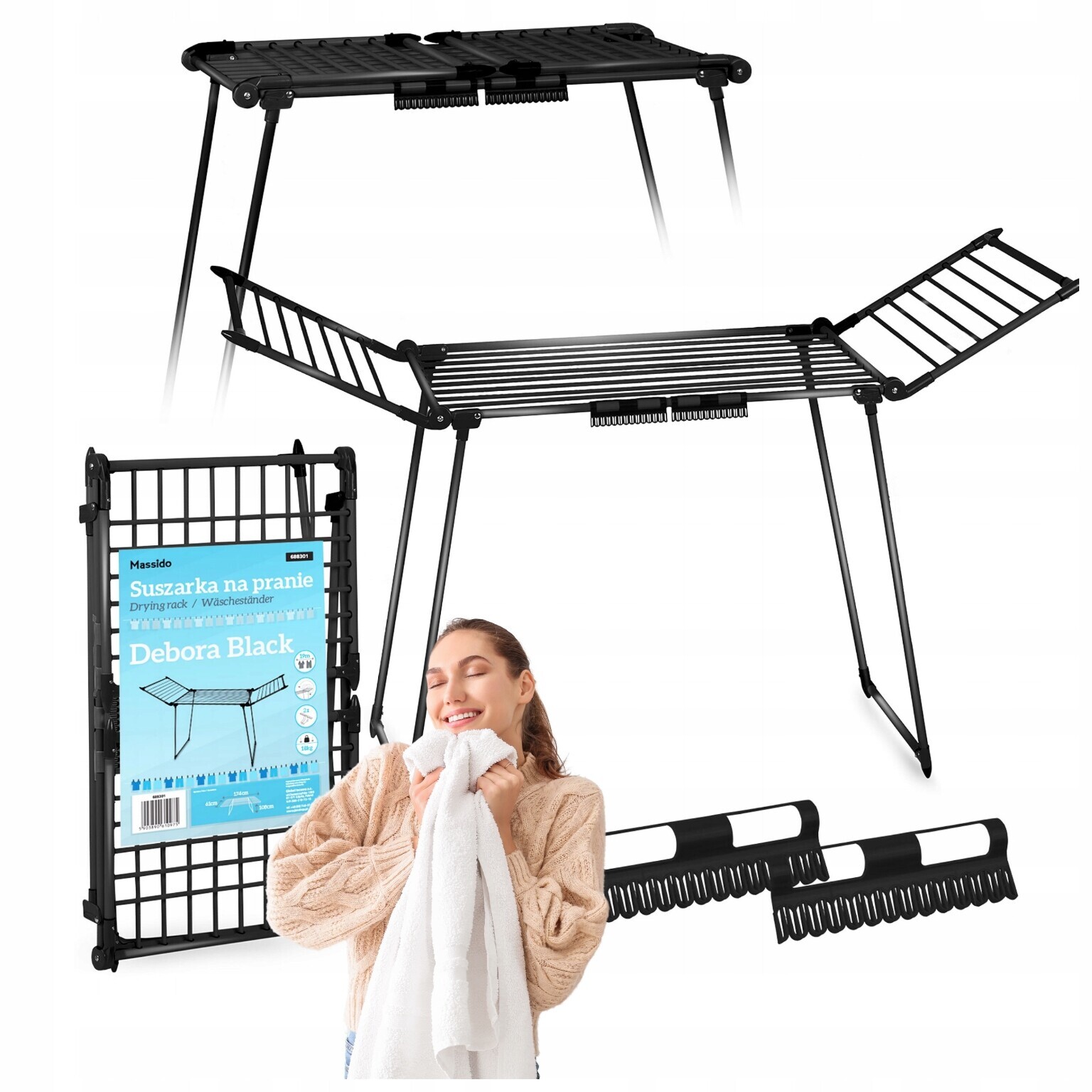 Sušák Na Prádlo Stojící 19 m Slim Black