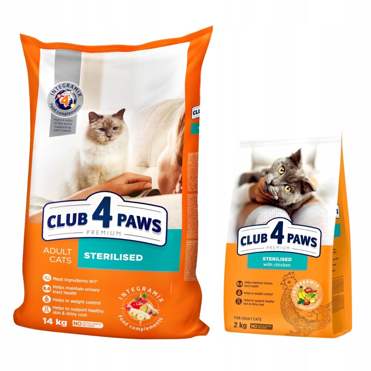 Suché krmivo pro kočky a sterilizované kočky, kuřecí maso Club 4 Paws 14 2 kg