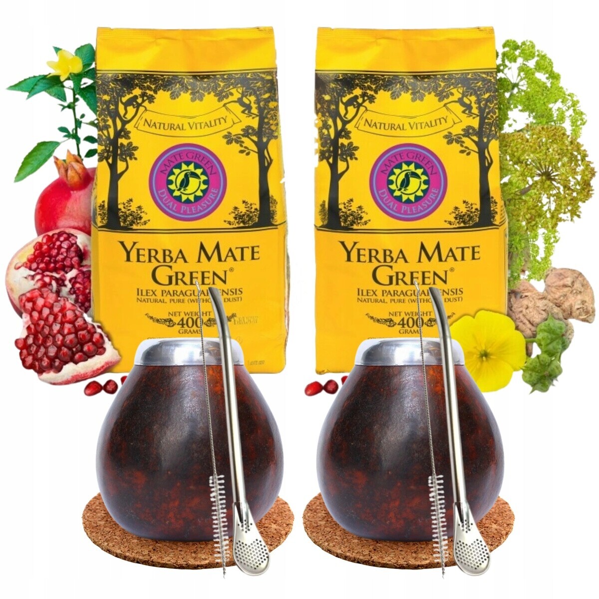 Sada dvou yerba maté Mi Amore Dual Pleasure 2x400 g Velké tykve Argentina