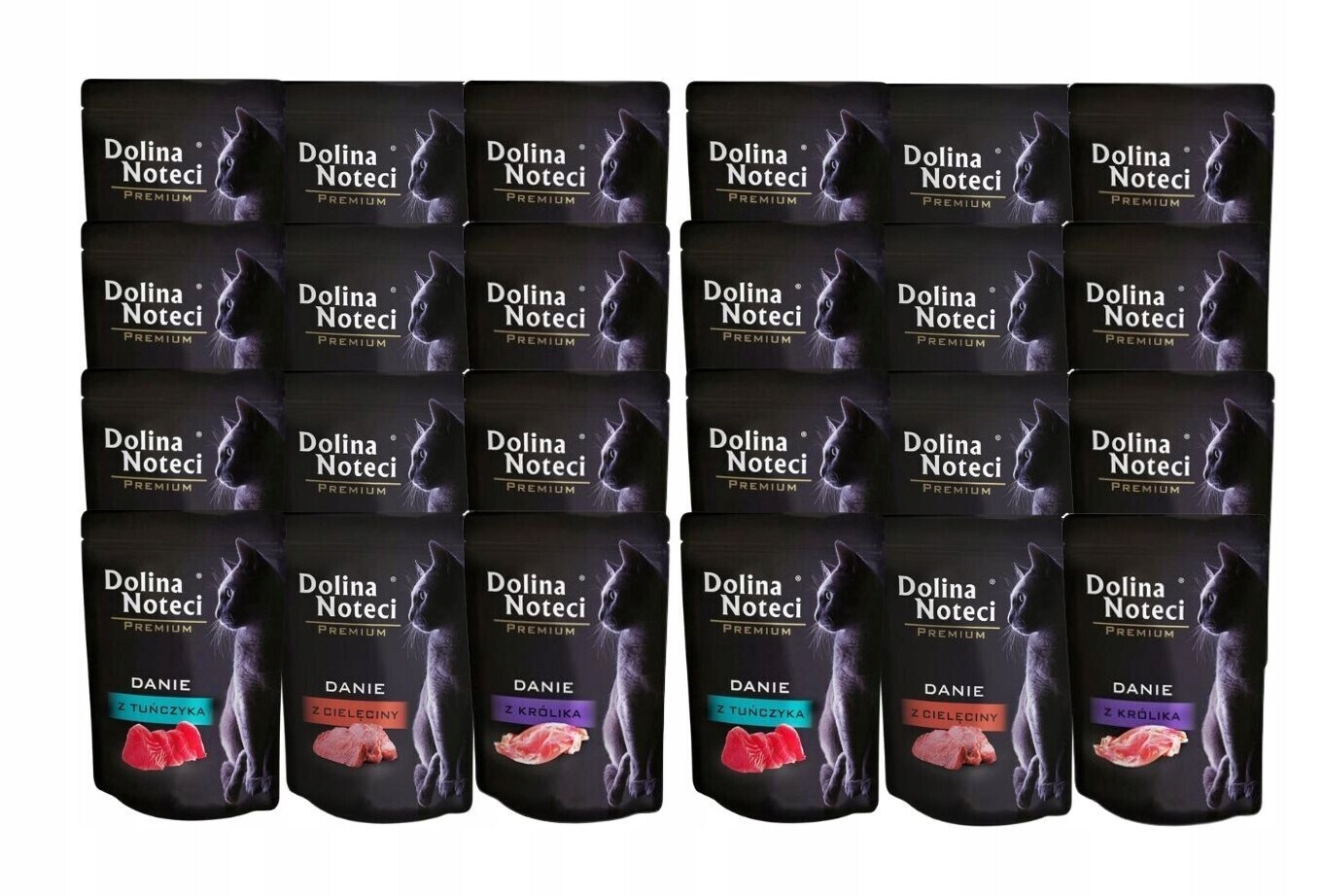 Dolina Noteci Premium Mokré krmivo pro kočky Jídlo MIX 3 příchutí 24x85g